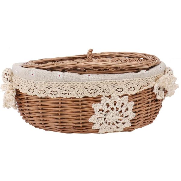 

storage baskets 1pc rattan sundries basket organizer (light brown)