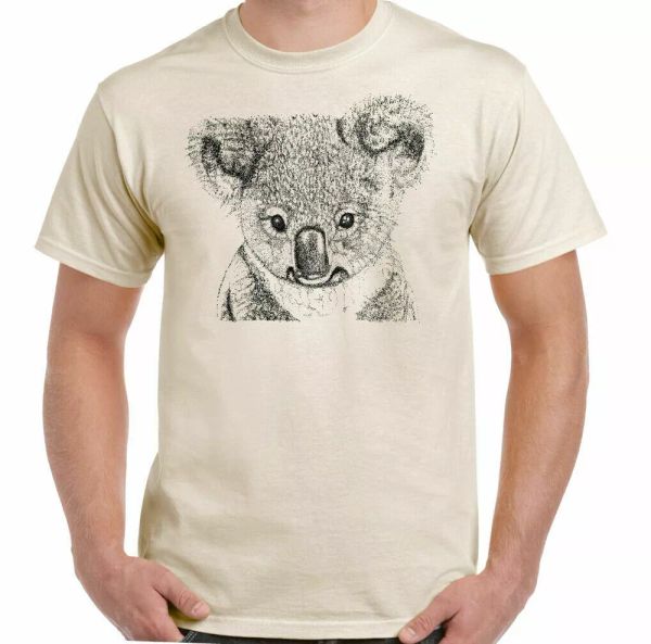 

mens fashion t-shirt koala australia wild animal unisex, White;black