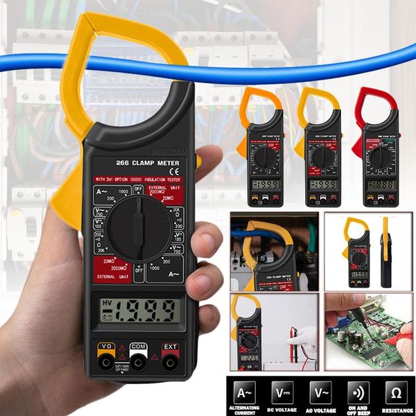 Multimetri Junejour Digital Current Clamp Meter Buzzer Data Hold Multimetro senza contatto Voltmetro Ohmmetro Amperometro Volt AC DC