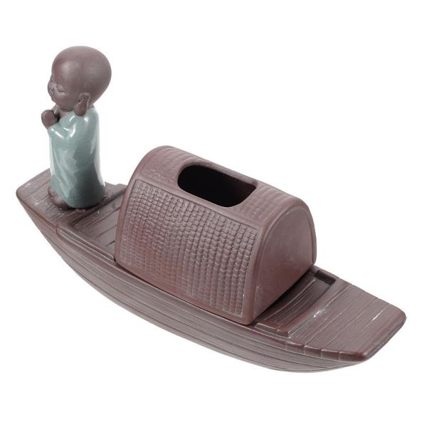 

vases 1pc boat design ceramic vase tabledecorative flower container (black)