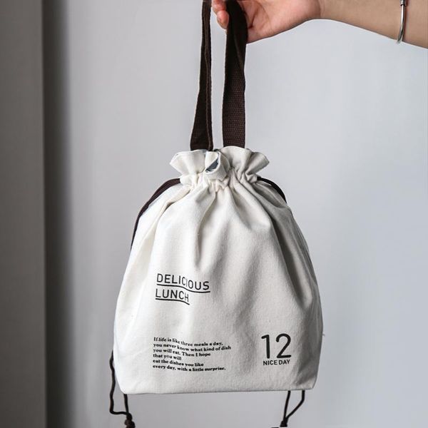 

storage bags insulated lunch box bento bag handbag simple office worker canvas hand