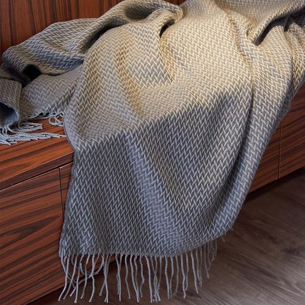 

blankets european throw blanket knitted geometric bedroom decoration bed end towel gray shawl winter warm sofa comfortable soft
