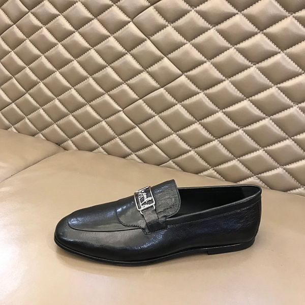 

selling men office shoes metal chain comfort pretty sneakers leisure genuine leather 4 colors shoes men business shoes extremely durable sta, Black