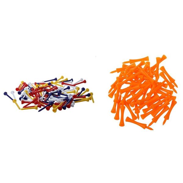 

golf balls 100pcs 49mm color mixed plastic tees & 50pcs 70mm big castle (orange)