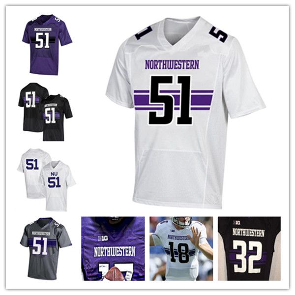 

2021 northwestern wildcats football college jersey hunter johnson evan hull bryce kirtz chris bergin andrew clair anthony tyus iii stephon r, Black