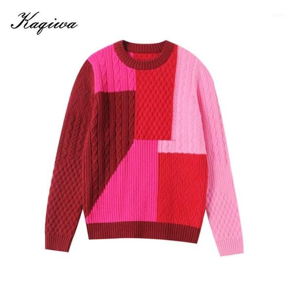 

women's sweaters 2021 autumn and winter round neck pullover long sleeve loose versatile color matching coat for women b-110, White;black
