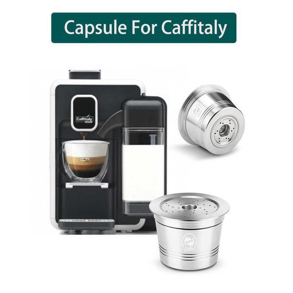 Para Cafafitaly Tchibo Café Capsule Copo Reutilizável Compatível para K-Taxa Recarregável Cápsula Cápsula de Aço Inoxidável Coffee Tamper 210712