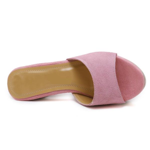 

classic slippers high heels sandals for women chunky platform shoes summer beach two wear flip flops, Black
