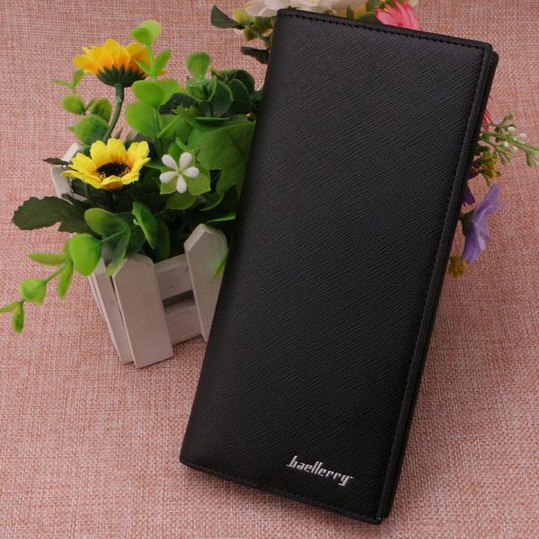 

wallets super slim business leather clutch long wallet bifold id card holder men purse, Red;black