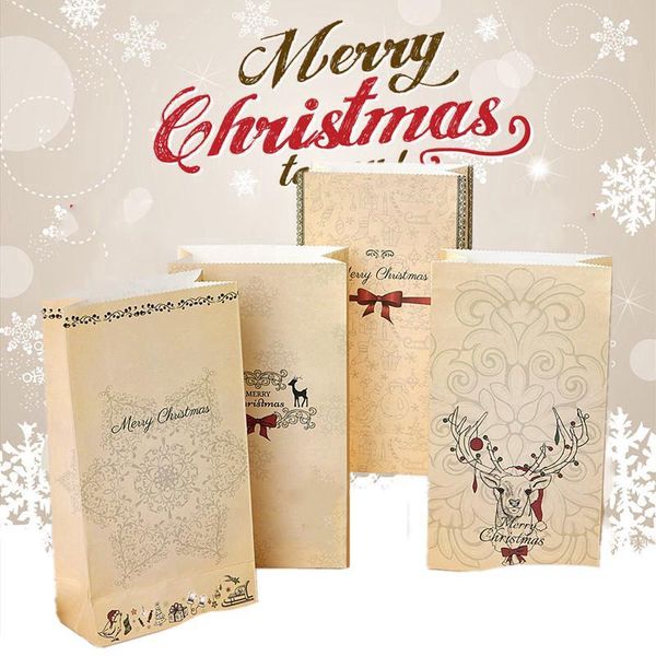 

gift wrap kraft paper bags merry christmas gifts party holiday cookies present wedding candy bag packing for container
