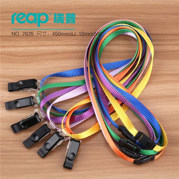 

12pcs/lot reap 7635 polyester lanyards neck strap for id/ic pass card badge name badge case holder lanyard print logo customize