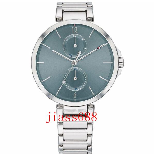 

womens watch th1782124 blue chronograph wristwatch, Slivery;brown