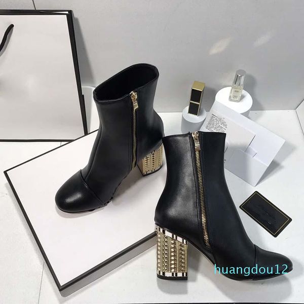 

designer- women boots heel height 8.5inch short boots soft slipper dress plush red fashion white flop cartoon boot flower ankel knee shoes, Black