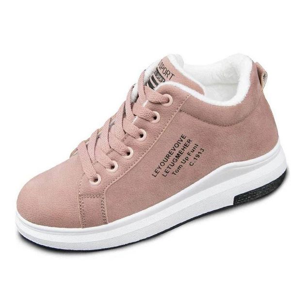 

boots women warm short plush winter sneakers ankle boot plus size platform ladies casual shoes comfort drop, Black