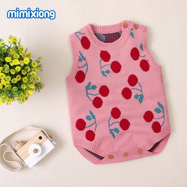 

factory wholesale infant knitted girls' short sleeve cherry hip wrap, Blue
