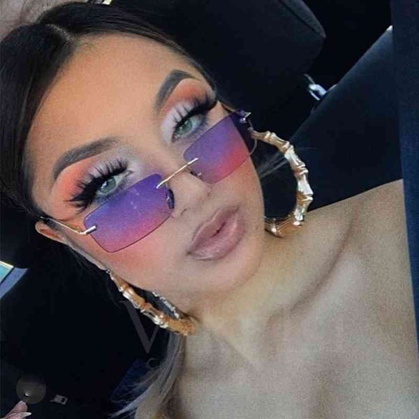 

designer sunglasses 2021 luxury small rectangle women 2021 grey pink shades for 90s vintage rimless square uv400, White;black