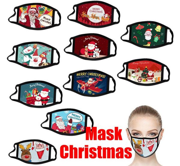 

fashion christmas masks printed xmas face masks anti dust snowflake christmas mouth cover washable reusable