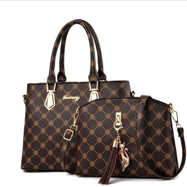 

trend fashion 2 in 1 women's designer luxury handbag female package capacity crossbody messenger bag shoulder bags duffel