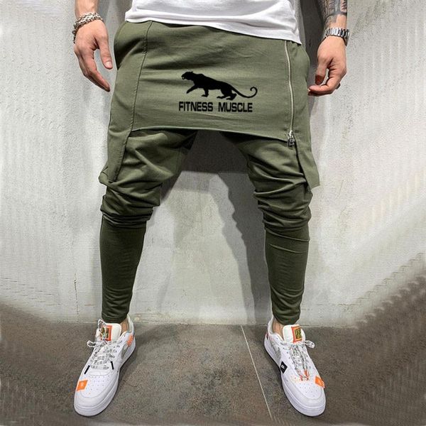 

men's pants 2021 chic casual cotton trousers all-match stretch sportspants, Black