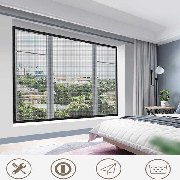 

adjustable diy customize magnetic window screen windows for motorhomes removable washable invisible mosquito net mesh curtain & drapes