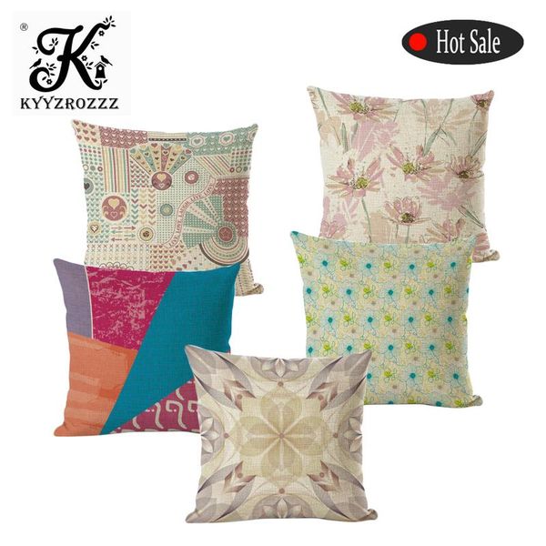 

cushion/decorative pillow fabric cushion covers cotton linen square geometric cute office sofa decorative pillowcase capa almofada decorativ
