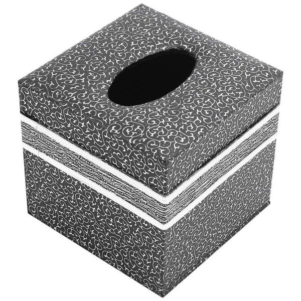 

tissue boxes & napkins square leather home room car el box cover paper napkin holder case silver clouds