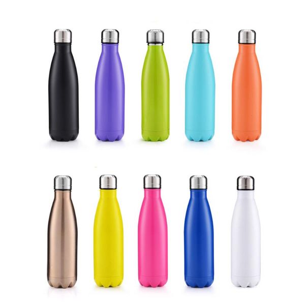 

water bottles insulated stainless steel bottle, 17oz double wall sports vacuum flask, cola shape outdoor bottle
