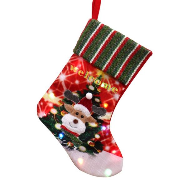 

christmas decorations led stocking glowing snowman woollen nonwoven fabric children's gifts gift bag