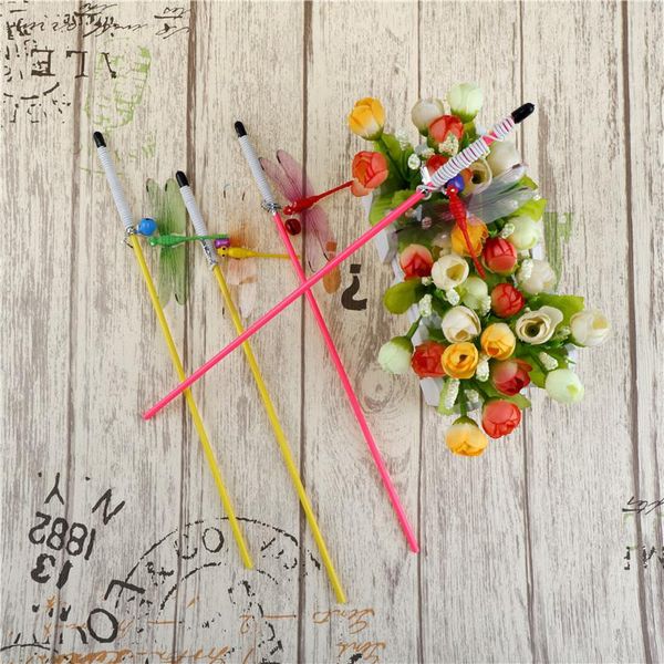

pet toy plush ball/dragonfly rod feather stick teaser toys cat kitten catcher interactive training products supplies