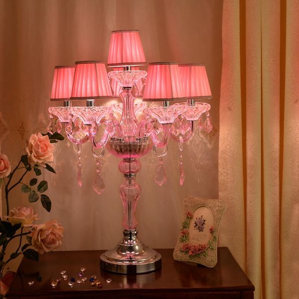 

wedding t taiwan road crystal living room lamp luxury bedroom bedside lamps decorative romantic pink table light switches