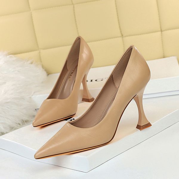 

bigtree pu leather woman pumps kitten office fashion heels comfort women black heeled shoes