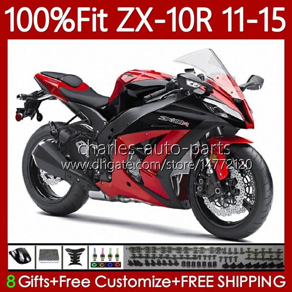 Kawasaki Vücut Ninja ZX 10R için Enjeksiyon Kalıp 10R 1000CC 10 R 2011-2015 101NO.27 ZX-10R ZX1000 C ZX10R 11 12 13 14 15 ZX-1000 2011 2012 2013 2014 2015 OEM Fairing Parlak Kırmızı Blk