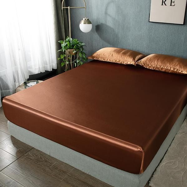 

sheets & sets quality super soft silky satin fitted sheet mattress cover no cases bed linen wrinkle fade resistant queen king full twin