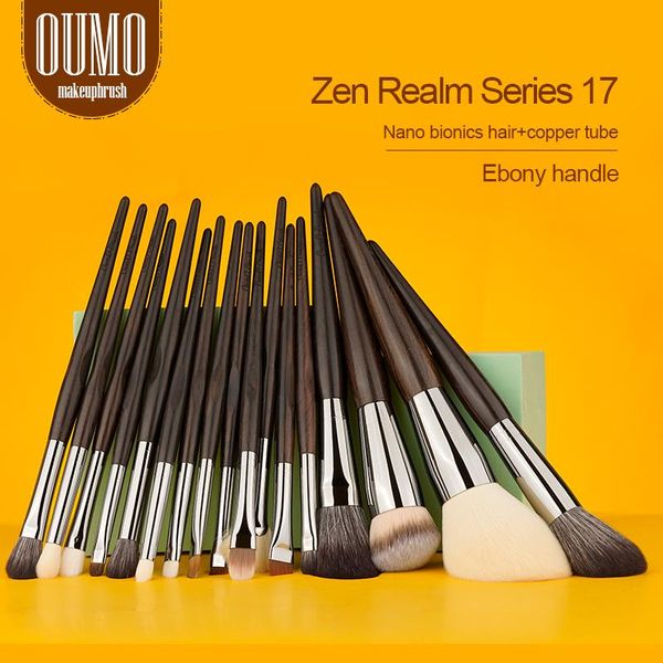 

makeup brushes oumomakeupbrush-nano bionics hair ebony handle copper tube zen realm series