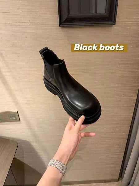 

grape mother studiolee spring and autumn new round head british style martin thick bottom chimney chelsea short boots women, Black