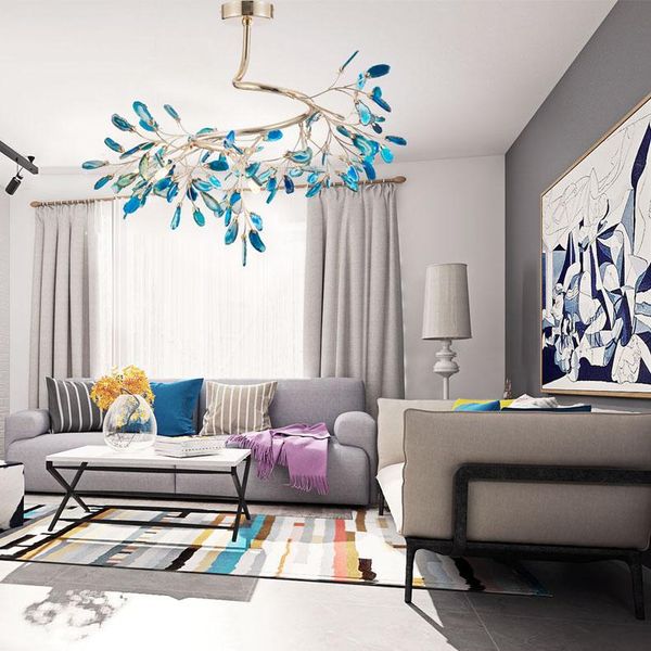 

chandeliers modern natural agate chandelier colorful tree branch beautiful elegant pink/green/purple/orange lighting