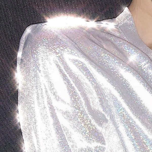 

loose summer oversized wide women blingbling gold sliver short sleeve tees  wdc4131, White