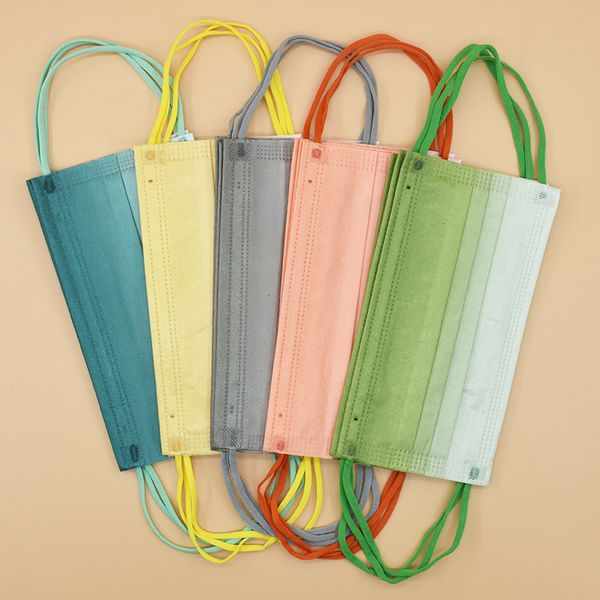 

mask printed matte gradient disposable three-layer fashion protective mask