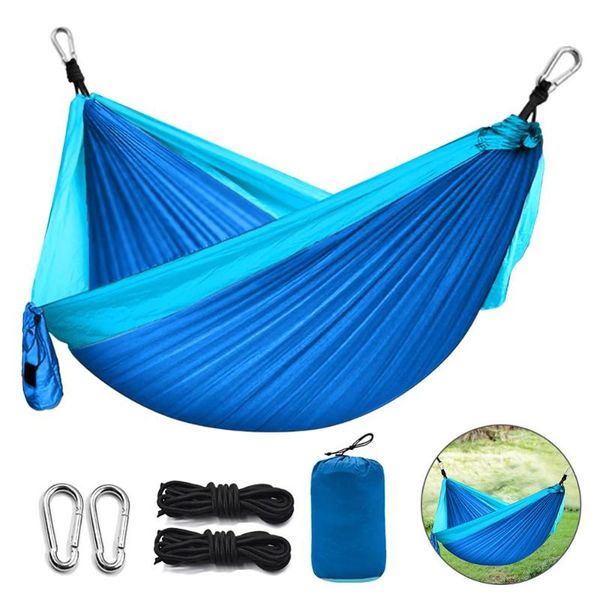 

portable hammock outdoor garden sports home travel camping swing canvas stripe hang bed double single people sleeping bags