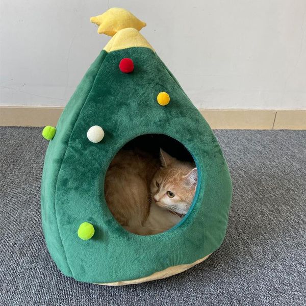 

christmas tree shape cat house cave bed soft teepee warm for winter wxv sale beds & furniture