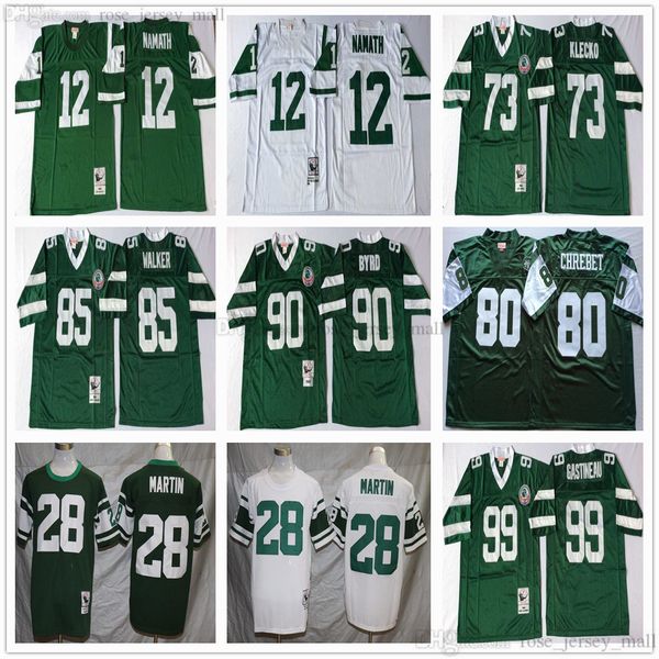 

ncaa 75th vintage football 12 joe namath jerseys stitched 99 mark gastineau 28 curtis martin 73 joe klecko 90 dennis byrd 85 wesley walker 8, Black;red