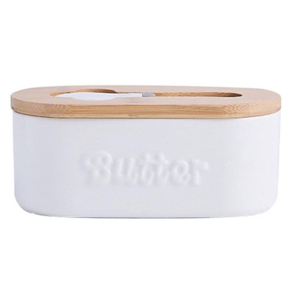 

storage bottles & jars butter box ceramic dish with knife cheese food container tray sealing wood plate