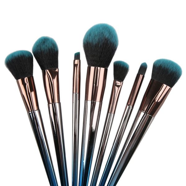 7PCS Andere Haushaltsdiverses Flammendiamant-Sets mit mentalem Griff Blauer dunkler weicher Pinsel Gesichts-Make-up Augenbrauen-Lidschatten-Puder-Make-up-Pinsel-Werkzeug ZWL308