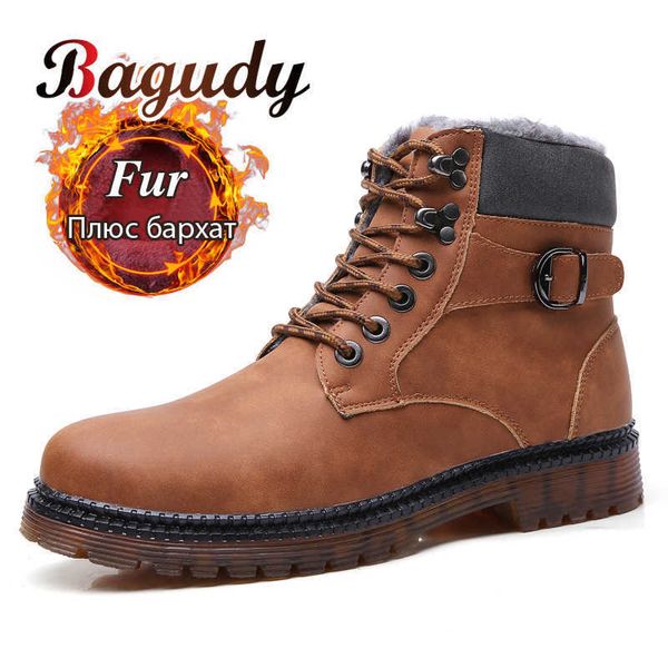 

warm fur male ankle boots men winter riding equestrian snow casual shoes motorcycly size 38-47 210619, Black