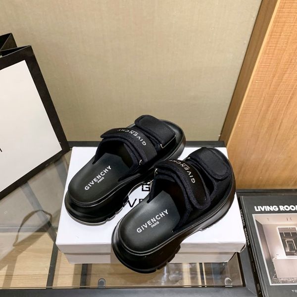 

2021 new popular sandals women tide lazy thick soled slippers leisure sports one word, Black