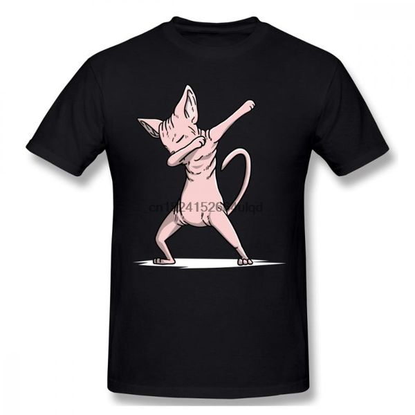 

men's t-shirts sphynx cat t shirt funny dabbing t-shirt fashion 100 cotton tee awesome men graphic 5x short-sleeve tshirt, White;black