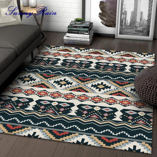 

sunnyrain 1-piece fleece printed bohemia rugs and carpets for living room bedroom area kitchen washable