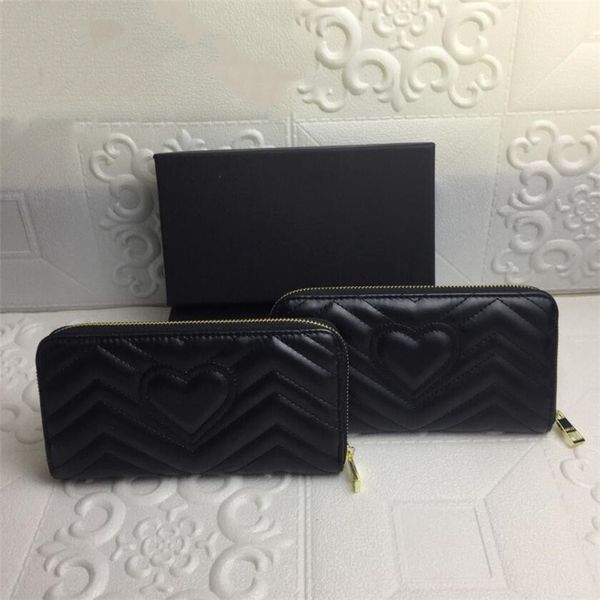 

new designer wallet for women brand long wallet purse for ladies fashion clutch bag with box designer billetera, Red;black