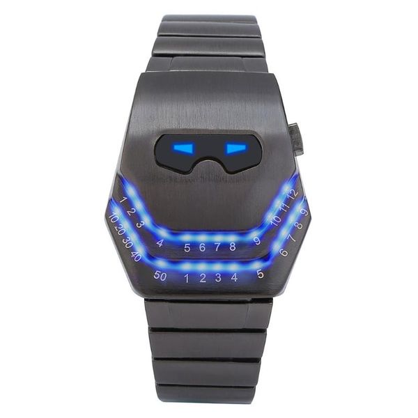 Orologi da polso 2021 Orologio creativo con testa di serpente alla moda da uomo Orologi digitali a LED Sport elettronici in acciaio inossidabile nero