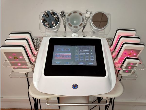 

spa 6 in 1 rf skin whitening laser lipo pads slimming lipolaser cavitation machine